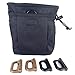 Tactical Gear Bundles Molle Drawstring Magazine Dump Pouch and 4 Piece Grimloc Locking D-Ring, Military Adjustable Belt Utility Fanny Hip Holster Bag Outdoor Ammo Pouch, Black