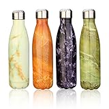 KING DO WAY Double Wall Vacuum Insulated Stainless Steel Water Bottle, Violet Jadeite, 17 Ounce