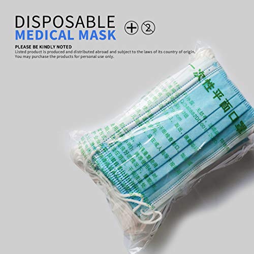 SHAREWIN-50PCS-Disposable-3-Layers-Non-Woven-Anti-Dust-Ear-Loop-Blue