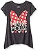 Disney Girls' Big Minnie Mouse Sharkbite Tee, Heather Black, 7/8