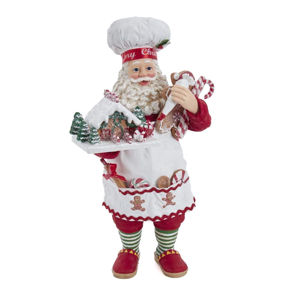 Kurt S. Adler 10.5-Inch Fabriché Gingerbread Chef Santa