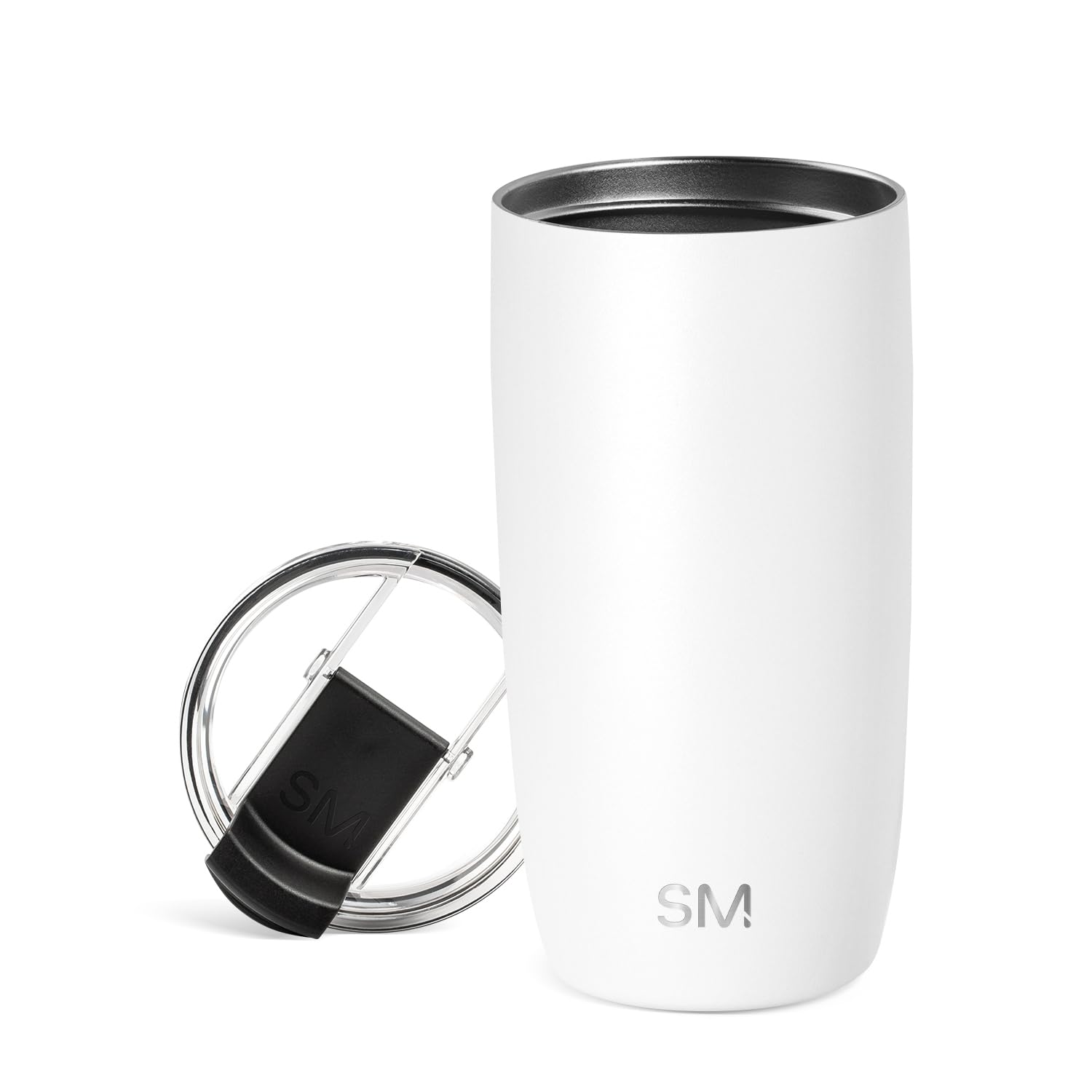 Simple Modern Travel Coffee Mug Tumbler with Flip Lid | Insulated Stainless Steel Iced Coffee Cup | Gifts for Women & Men | Voyager Collection | 470ml | Winter White