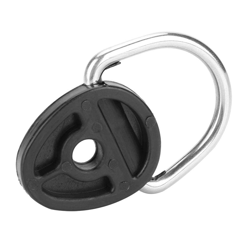 Alomejor 2PCS D Ring Buckle Tie Down Loop for Canoe Kayak Fitting Accessory Parts Black Outdoor Kayak Boat Repair