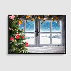 Framed Canvas Home Artwork Decoration Merry Christmas Canvas Wall Art for Living Room, Bedroom - 16x24 inches