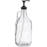 Hobby Lobby Clear Glass Soap Dispenser with Pump, 13.25" x 5" | Farmhouse Style, Laundry, 64 oz