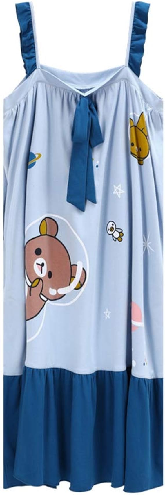 Amazon 今春花信 パジャマ ワンピース レディース クマ柄 夏 可愛い ネグリジェ 部屋着 ルームウェア 寝巻き 良い肌触り お姫様 ゆったり ルームワンピース ネグリジェ 通販