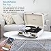 Vinyl Record Player, JORLAI 3-Speed Turntable Record Players Suitcase with Stereo Speaker/ Rechargable Battery/ Vinyl-to-MP3 Recording/ Headphone Jack/ Aux Input/ RCA Line Out - White