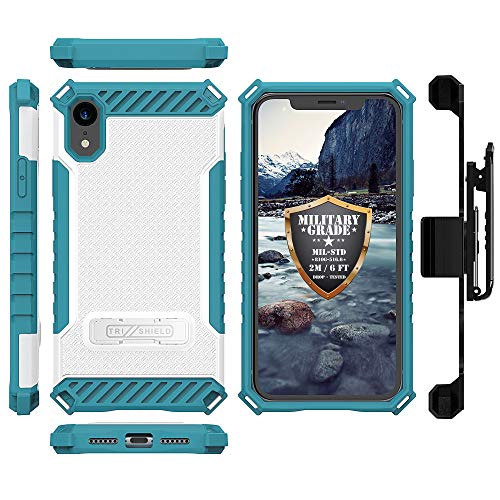 iPhone XR Case, TRISHIELD Rugged Cover with + [Belt Clip Holster] + [Built in Kickstand] iPhone XR 6.1 -Collage Surf Board