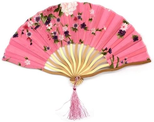 Skuleer(TM) 5pcs Delicate Packaging Japanese Chinese Handmade Floral Fabric Flower Hand Fan Wedding Invitation Decoracion[ 12 ]