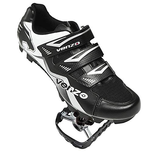 Venzo Mountain Bike Bicycle Cycling Compatible with Shimano SPD Men or Women Shoes + Multi-Use Pedal