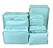7 Set Travel Packing Organizer,Waterproof Mesh Durable Luggage Travel Cubes,1 Shoe Bag (Blue-A)