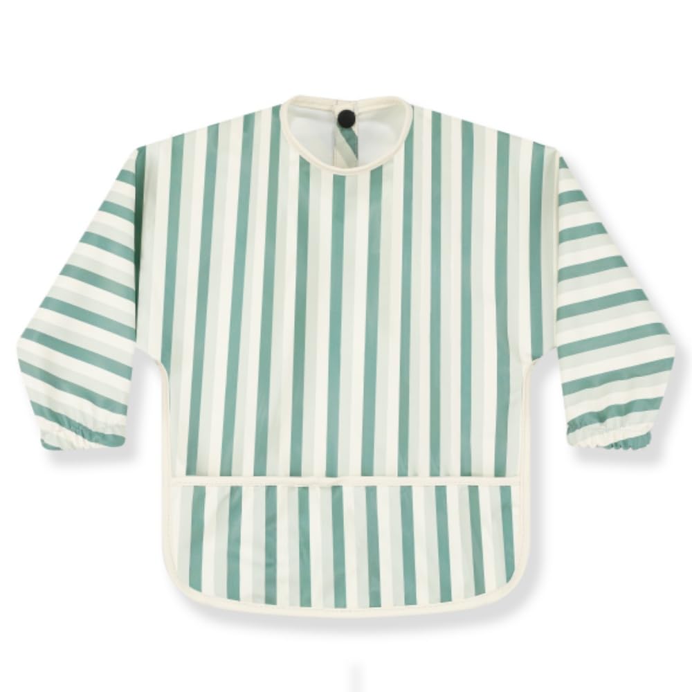 norinori Baby Weaning Bib With Sleeves Feeding Bibs - Waterproof Bibs Coverall bibs for baby toddler from 6-36 Months soft With Large Pocket Easy to Clean