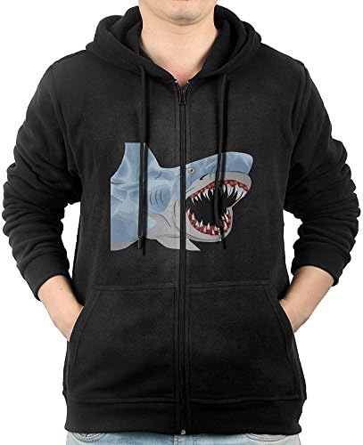 GHBDNK Shark Men Hip Hop Cozy Long Sleeve Yoga Hoodie Hooded With Pocket And Zipper
