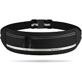 WATERFLY Running Belt Fanny Pack No-Bounce Large Phone Holder for Men Women | Spacious pockets, Reflective, Water-Resistant, Adjustable M/L Waist, Fits iPhone 17 Pro Max, for Jogging Gym Marathon Hiking