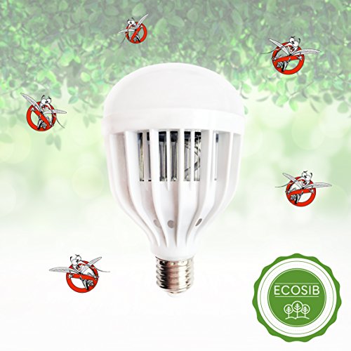 Mosquito killer LED Bug Zapper Light Bulb mosquito repellent Lamp E27 in the room or outdoors Good for pregnant women and baby (10W / White)