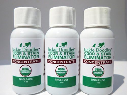 Jackie Doodles Urine Remover, Eliminates Odors of Cats, Dogs, People Too Safely (3 Pack Concentrate, 3-1 Ounce Refills)