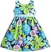 Sunny Fashion Girls Dress Blue Belt Flower Print Party Sundress Size 9-10