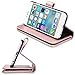 UrbanDrama iPhone 6S Case, iPhone 6 Case, Sparkly Glitter Flip Folio Wallet Case Cover Shiny PU Leather Folio Credit Card Slot Cash Holder Protective Case for iPhone 6 iPhone 6S 4.7 inch, Rose Gold