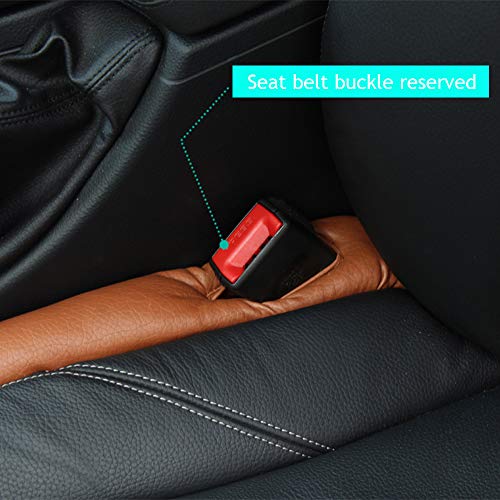 PU Leather 2 Pack Car Seat Gap Filler, Water and Weather Proof, Highly Dense and Flexible, Fits Most Vehicles (FXS-GREY02)