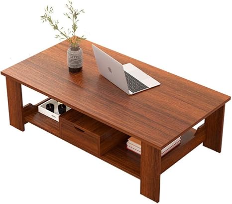 Amazon コーヒーテーブル リビングテーブルソファ表簡単な組み立てウッドルック家具用のストレージシェルフとコーヒーテーブル リビングルーム用のコーヒーテーブル 色 褐色 Size 100x50x41 5cm 座卓 ちゃぶ台 オンライン通販