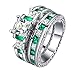 D.B.MOOD 2PCS Womens Wedding Engagement Rings Set 18K White Gold Plated Eternity Solitaire CZ Crystal Best Anniversary Promise Rings