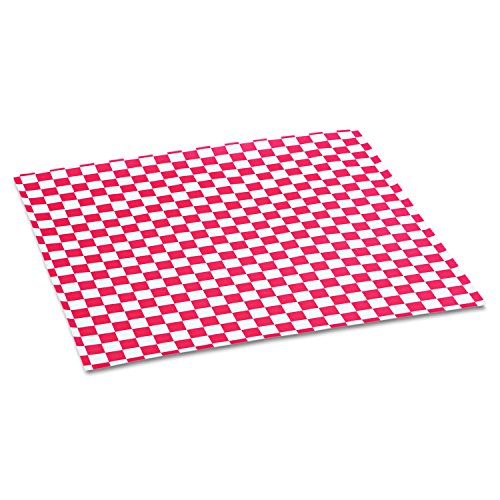 Packaging Dynamics 057700 12 Inch Length x 12 Inch Width, Red Check Grease Resistant Paper Wrap and Basket Liner, Box of 1,000 (Pack of 5) - Thumbnail 3