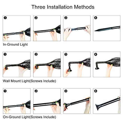 FUDESY 4-Pack Solar Torch Lights,Flickering Flames Lamp LED Outdoor Spotlights Landscape Decoration Lighting Dancing Flame Auto On/Off Dusk to Dawn Security Torches Light for Pathway Garden,FDS96PCS4
