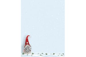 Great Papers! Snow Gnome Letterhead, for Invitations, Announcements and Personal Messages, Printer Friendly 8.5" x 11", 50 Pa