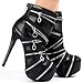 SHOW STORY Punk Black Zip Gothic Platform Stiletto Ankle Bootie Boots,LF80845