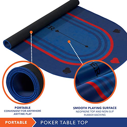 Rally-and-Roar-Poker-Tabletop-Oval-70-x35-Rubber-Foam-with-Carry-Case-Portable-Large-Poker-Table-Cover-with-Non-Slip-Backing-Water-Resistant-Premium-Card-Supplies-and-Casino-Games-for-Adults