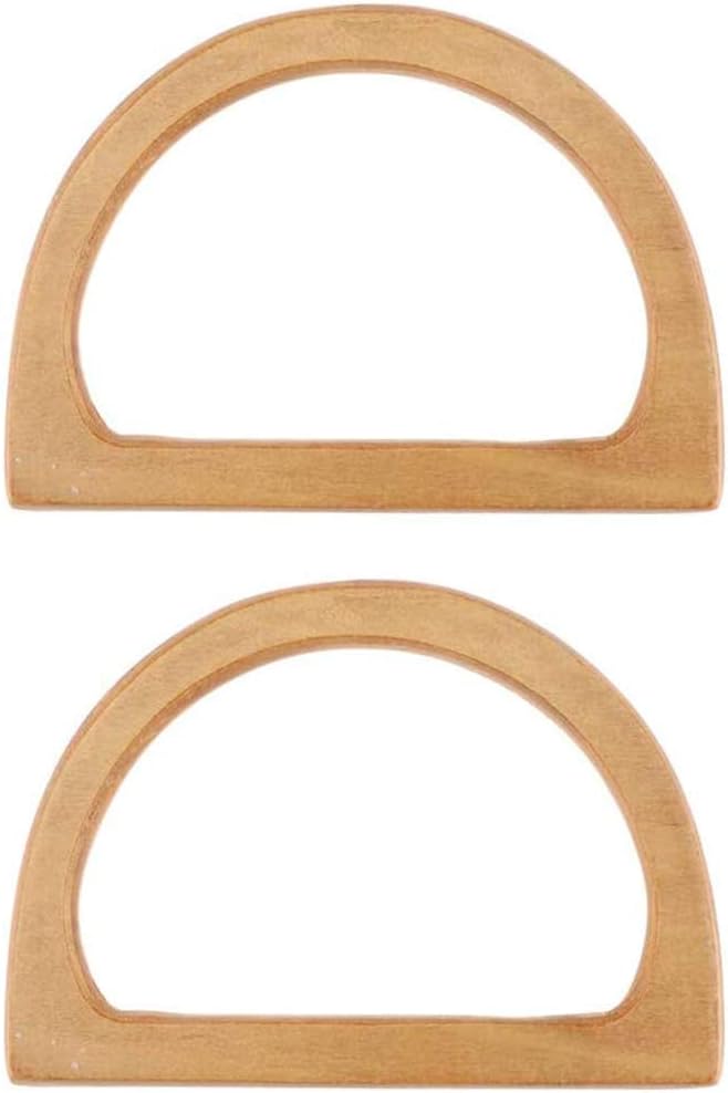 POFET 1 Pair Wooden Purse Handle Easy Attachment Bag Handle for Handbag DIY Accessories