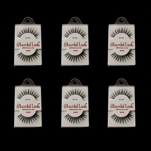 6 Pairs Stardel #113 100% Human Hair False Eyelashes Like Ardell Red Cherry Lashes