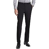 Tallia Mens Classic fit Dress Pants 44/30 Black Solid Stretch