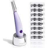 Michael Todd Beauty Sonicsmooth Dermaplane Razor for Women Face | Dermaplaning System + Eyebrow Trimmer, Peach Fuzz Remover, 8 Weeks of Dermaplaning Blades, 3-Year Warranty