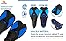 Swim Fins Short Floating Training Swimming Fins for Men 6-7 Women 7.5-8.5 US Size Ankle Width 2.9 Inch Rubber Flippers for Swimming Scuba Diving Snorkeling Watersports – Blue