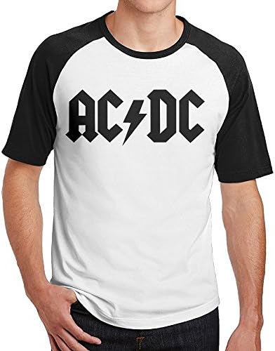 ACDC Logo Raglan Baseball Shirts Short Sleeve Crazy Tee