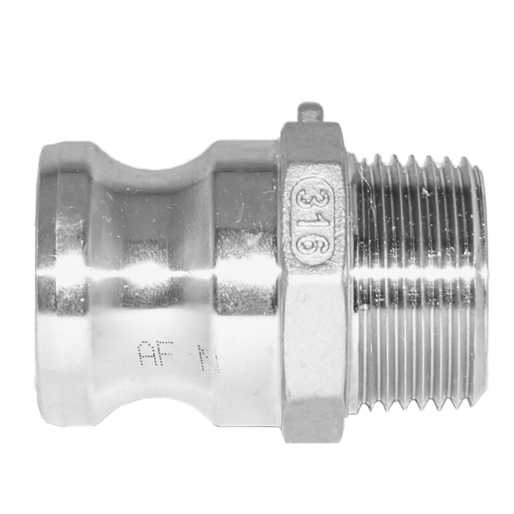 Photo 1 of AF Hydro Stainless Steel 316 Cam and Groove Hose Fitting, Type F Male Adapter Coupler x 3/4” NPT Male Thread, Pressure Rating up to 250 PSI, Easy Connect and Disconnect Low Pressure Camlock