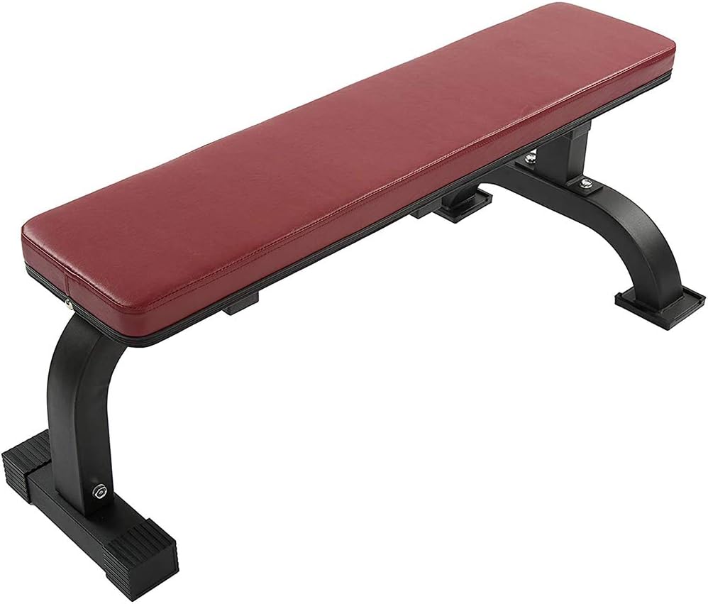 ZQQ Flat Weight Bench, Multifunction Weight Bench Dumbbell Bench Flat Bench Press Bird Big Flat Bench Fitness Bench Press Crunches Home Gym Fitness Chair,Red: Sports & Outdoors