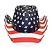 USA American Flag Straw Cowboy Hat w/ Shapeable Brim, Red, White, Navy Blue