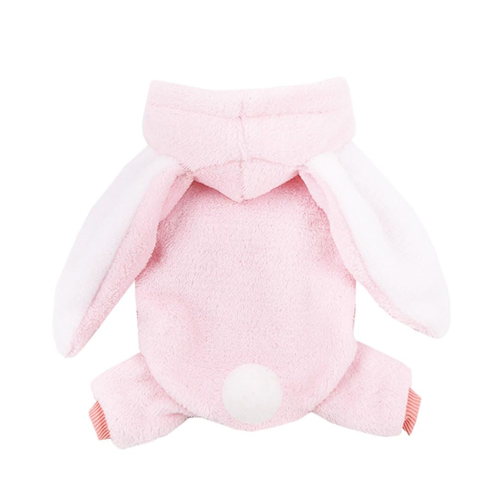 FRCOLOR Fleece Warm Pet Clothes Rabbit Ear Costume for Cat and Dog Xl Soft Cosplay Outfit Outdoor Walking Party