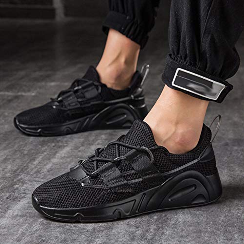 DondPO Men's Walking Athletic Shoes Comfort Casual Sneaker Cross Training Running Footwear Tennis Racquetball Indoor Black - Thumbnail 2
