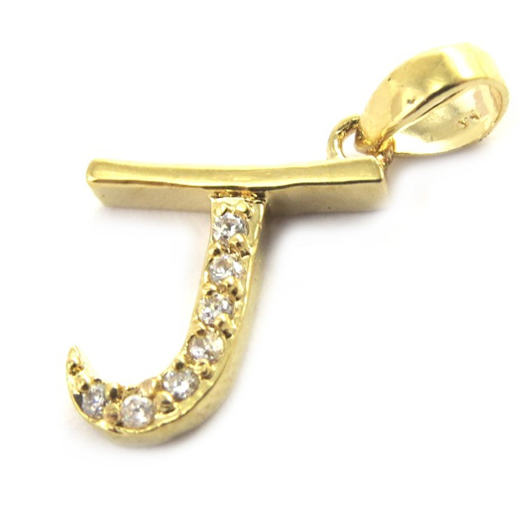Pendant gold plated 'Lettre J' golden 