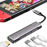 Piy Painting Nintendo Switch Dock, USB Type C to HDMI Multiport Hub, USB-C (USB3.1) Adapter PD Charger for Nintendo Switch, Portable 4K HDMI Dock for Samsung Dex Station S10/9/8/Note8/9/Tab S