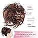 Tousled Updo Messy Bun Hair Piece Scrunchies Synthetic Wavy Bun Extensions Rubber Band Elastic Scrunchie Chignon Instant Ponytail Hairpiece for Women #30T4 Dark Auburn & Medium Brown