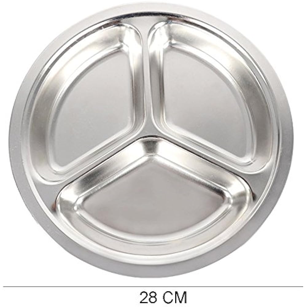 AIYoo 304 Stainless Steel Sectioned Dinner Plates Set 2 Divided 11
