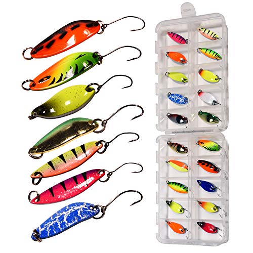 THKFISH Spoons Forelle Set Blinker Angeln Spinner Angelköder Spinner Forelle Köder Set Kunstköder 12stk/20stk/15stk/box