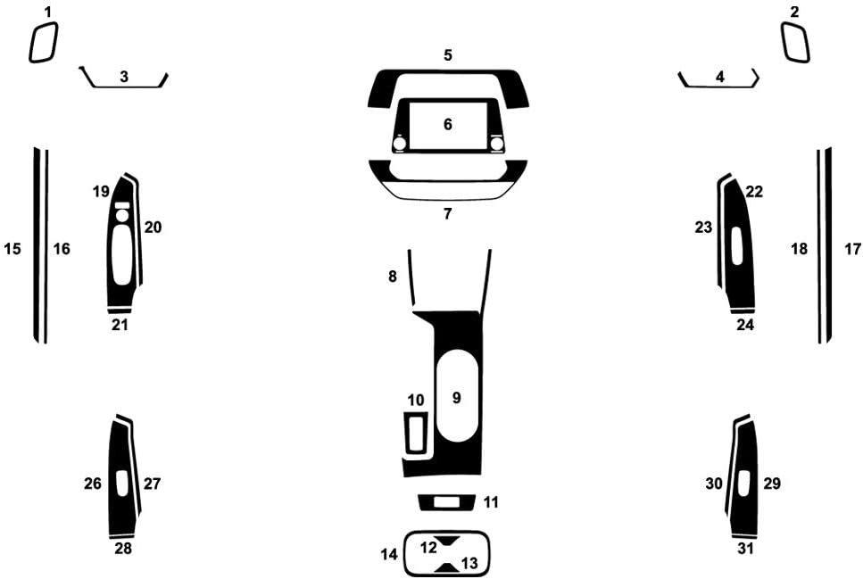 Rvinyl Rdash Dash Kit Decal Trim for Nissan Altima 2019-2020 - Carbon Fiber 4D (Black)