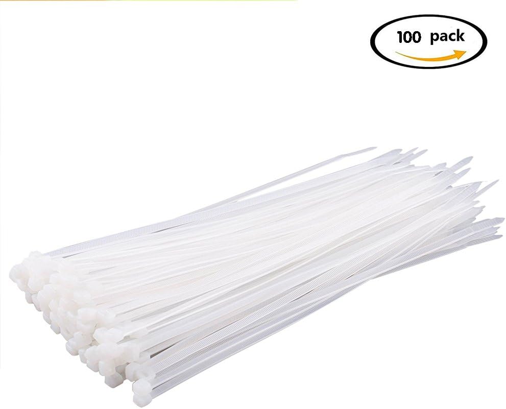 Zip Tie, CooTie Self-Locking Nylon Cable Tie White 100 Pack (6 Inches)