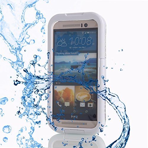 HTC ONE M9 Waterproof Case, oneCase™ Full Body Protective Waterproof Shockproof Dust Proof Snow Proof Crystal Clear Case Cover for HTC ONE M9 / M8 / M7 (White)