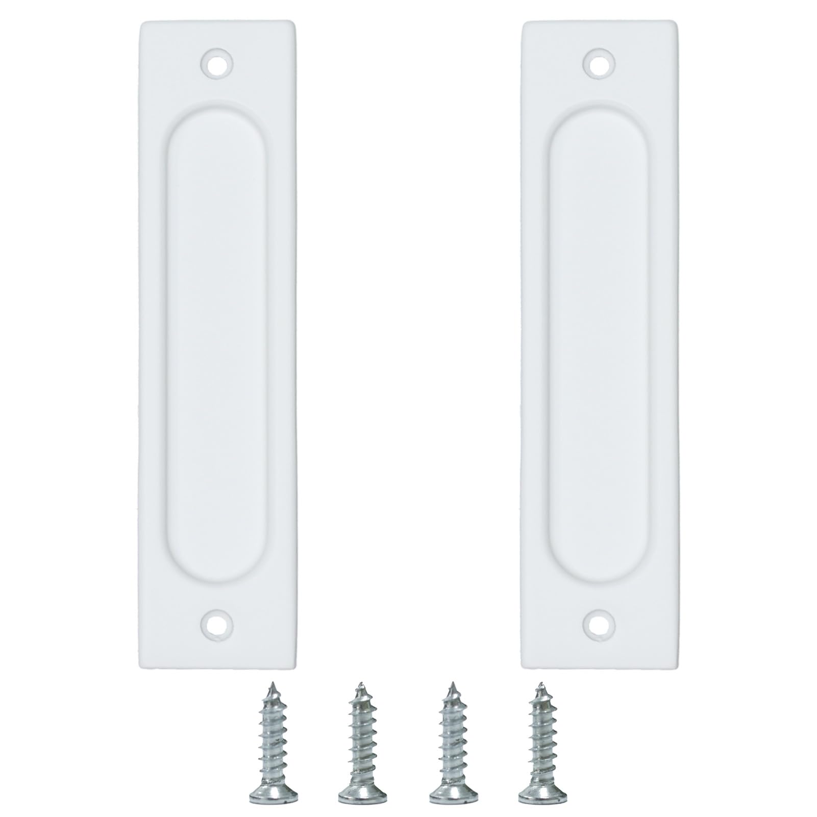 Photo 1 of Recessed Closet Door Pulls, Sliding Finger Flush Pull for Pocket Closet, Sliding Barn Door Handle, Rectangular Doors Pull Hardware, 2 Pack (White)